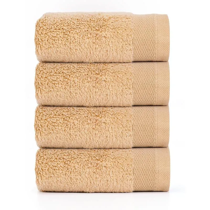 Micro Cotton Soft Serenity Solid Face Towel (Buff) - Set Of Four media 3