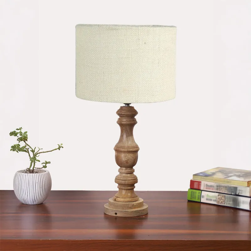 Sienna Carve Wooden Table Lamp - White media 4