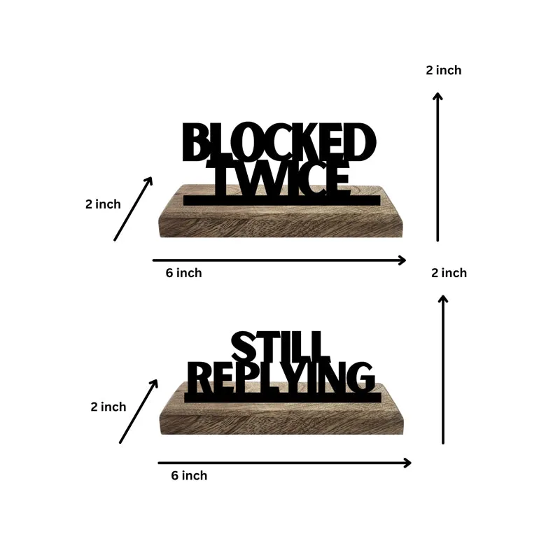 Blocked Twice Typography Showpiece - Set Of Two media 5