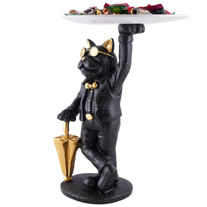 Dapper Cat Painted Polyresin Show Piece - Black media 5
