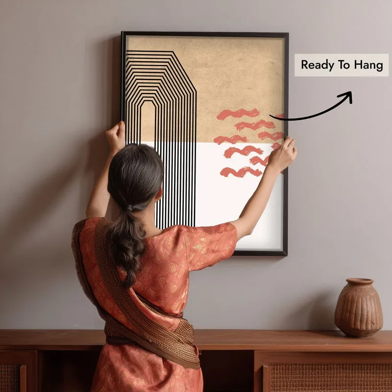 Earthbound Geometry Canvas Wall Painting With Black Frame media 6