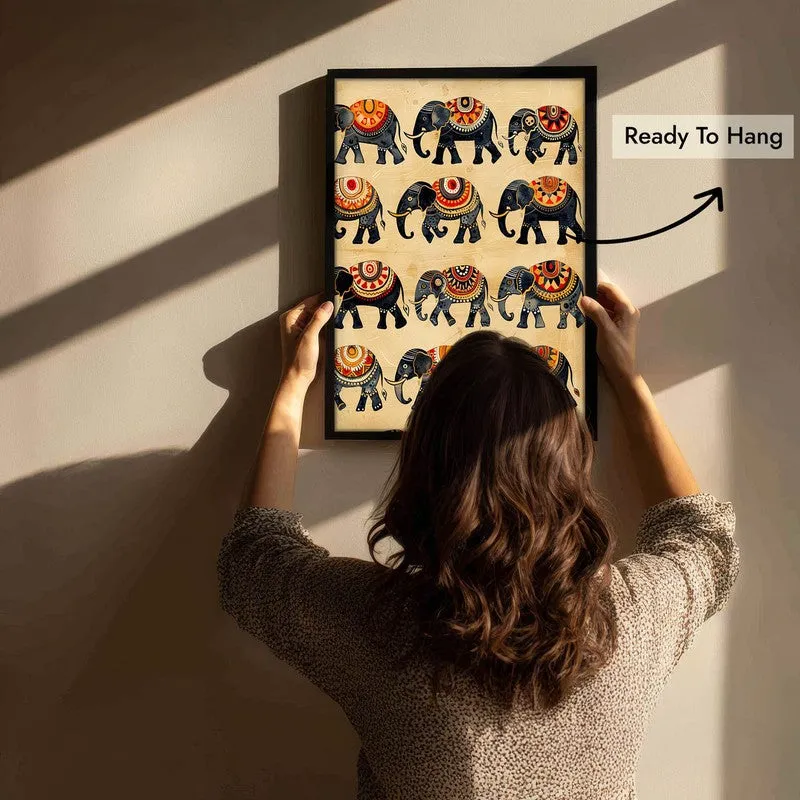 Hathira Canvas Wall Painting With Black Frame media 10