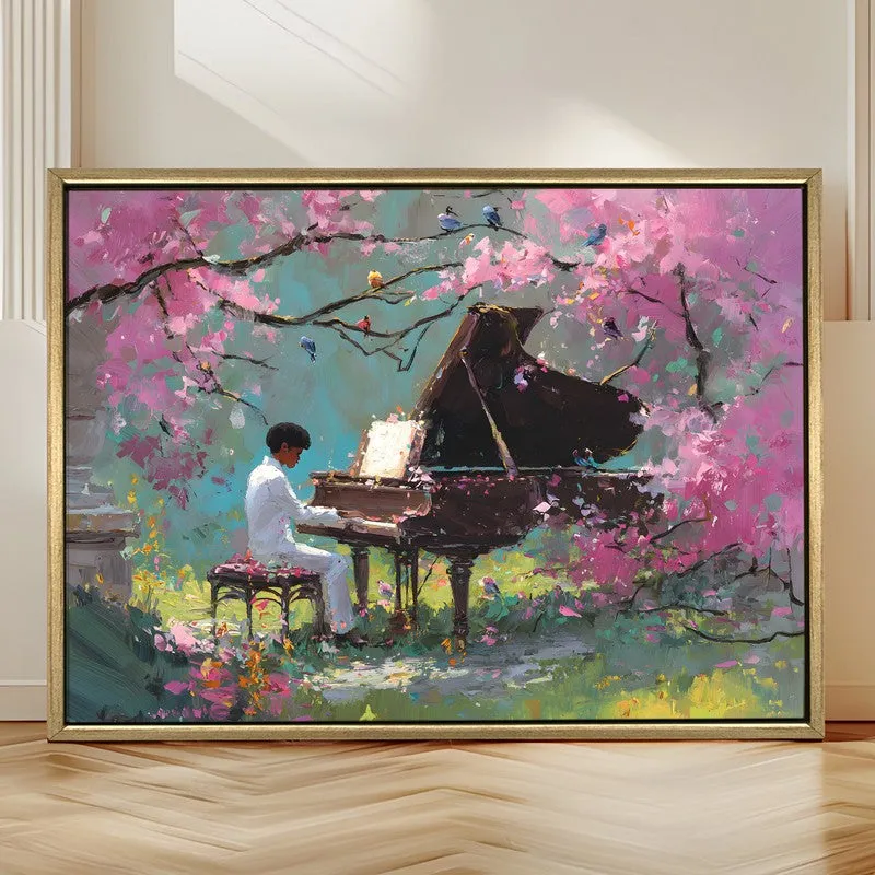 Pink Sonata Canvas Wall Painting With Frame media 4