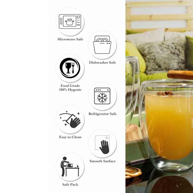 Double Walled Whiskey Glass (350 mL Each ) - Set Of Two media 7