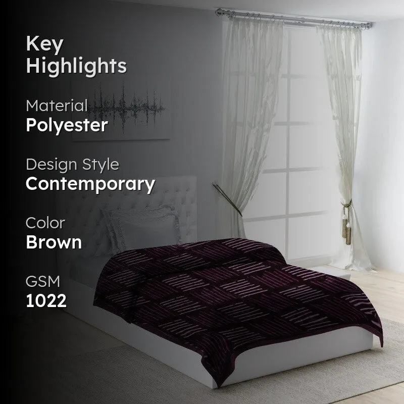 Monte Carlo Velvet Nightfall Blanket (Brown) - 1022 GSM media 2