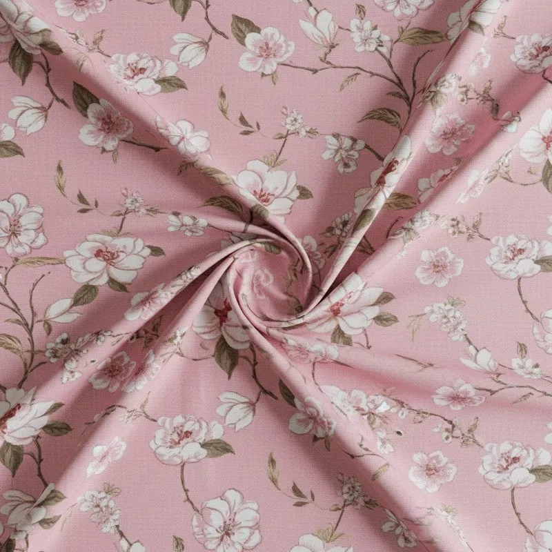 Advina Floral Cotton Bedsheet (Pink) - 180 TC media 5