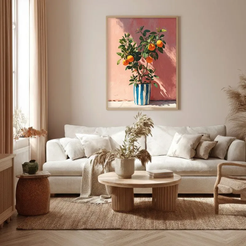 Orange Serenade Canvas Wall Painting - Brown Frame media 5