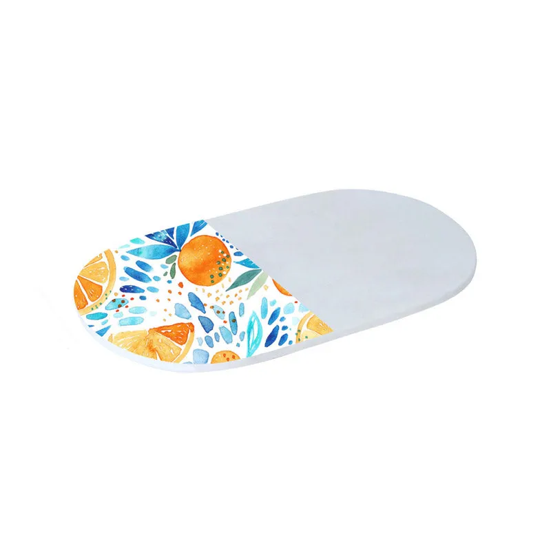 Ovelta Apricot Printed (Marble,Brass) Marble Platter - Set of Two media 4