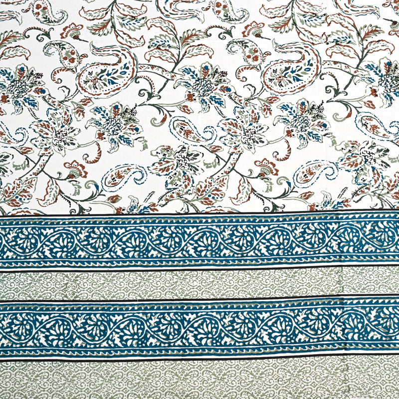 Floral Flush Cotton Bedsheet (Azure) - 200 TC media 5