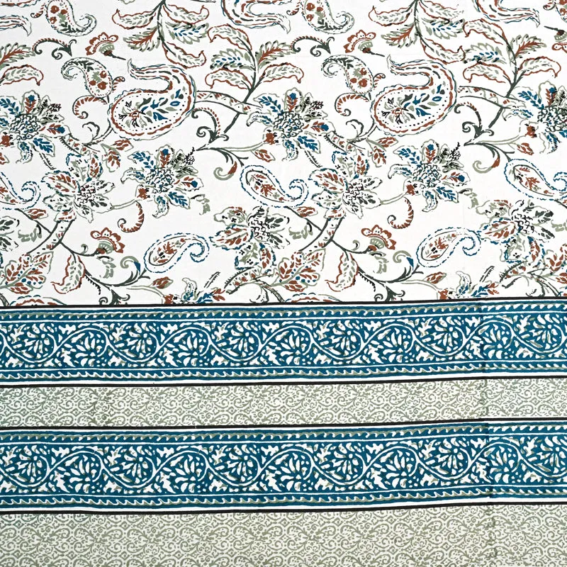 Floral Flush Cotton Bedsheet (Azure) - 200 TC media 5