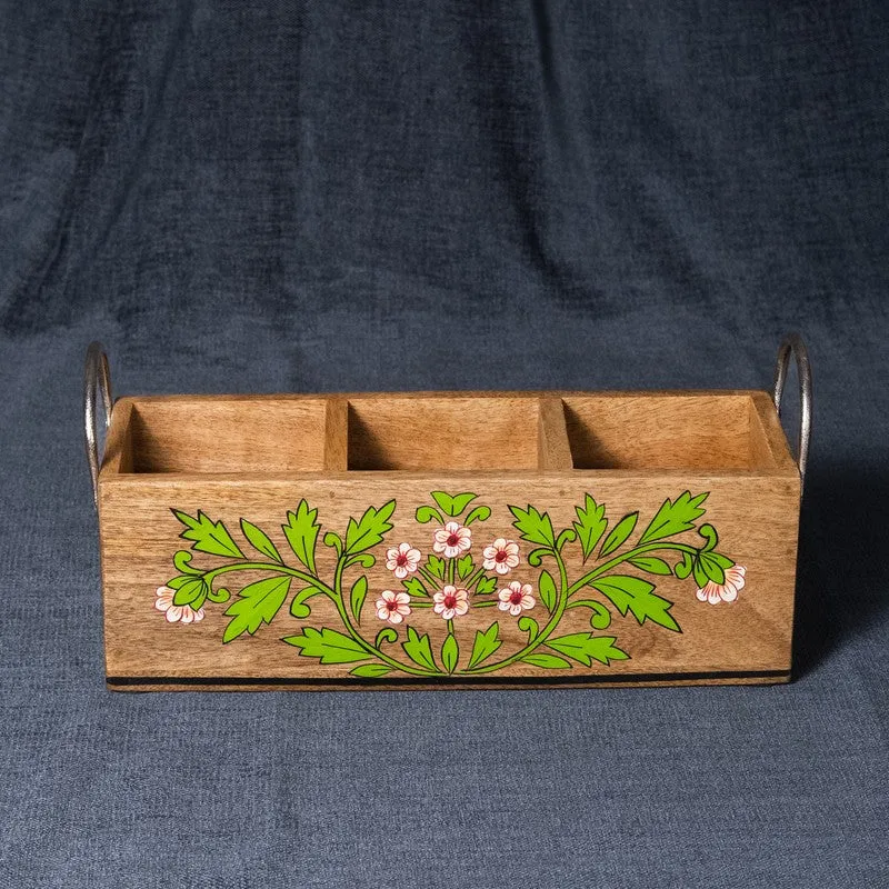 Florentia Floral Wooden Cutlery Stand media 5