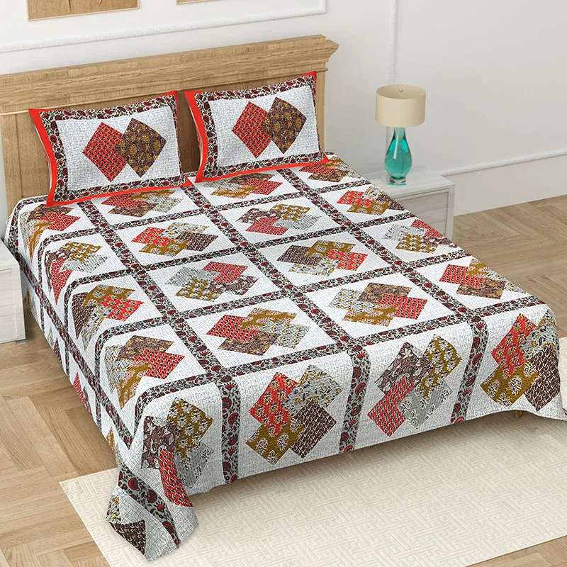 Serein Cotton Bedsheet (Red) - 160 TC media 1