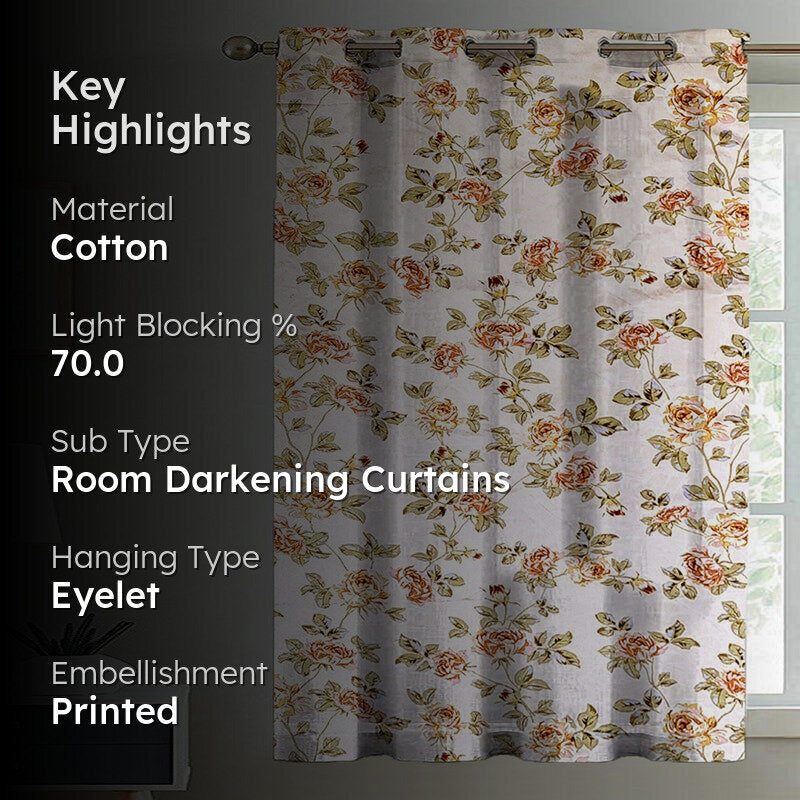 Giselle Floral Cotton Curtain media 2