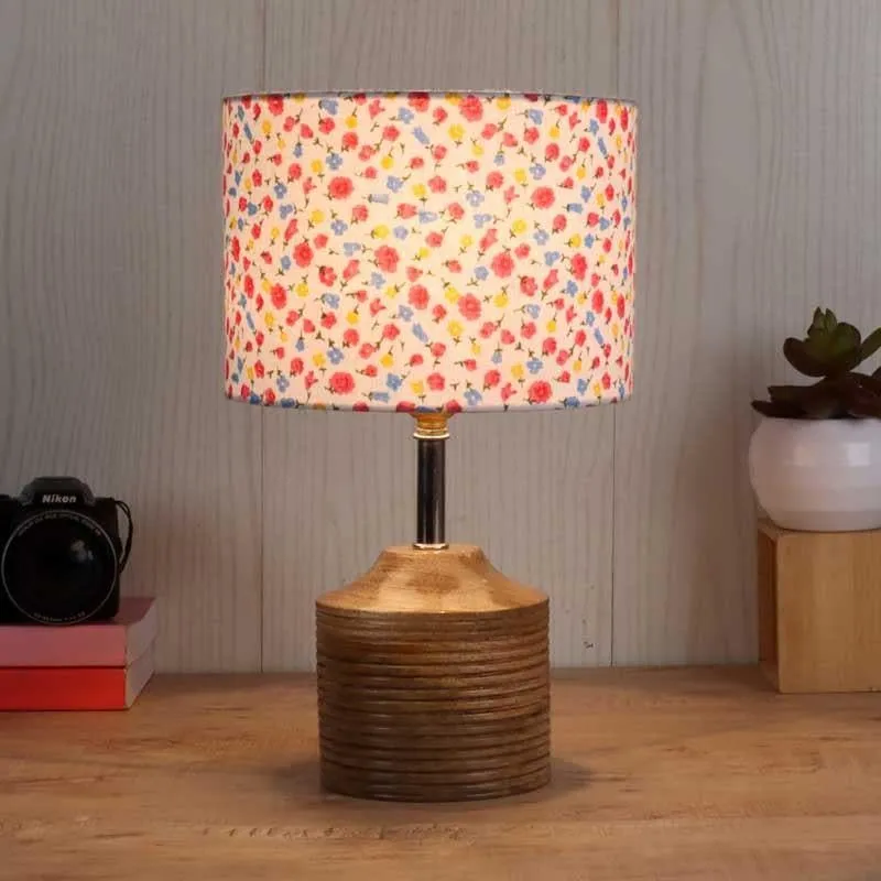 Floral Burst Fabric Table Lamp - Multicolor media 3