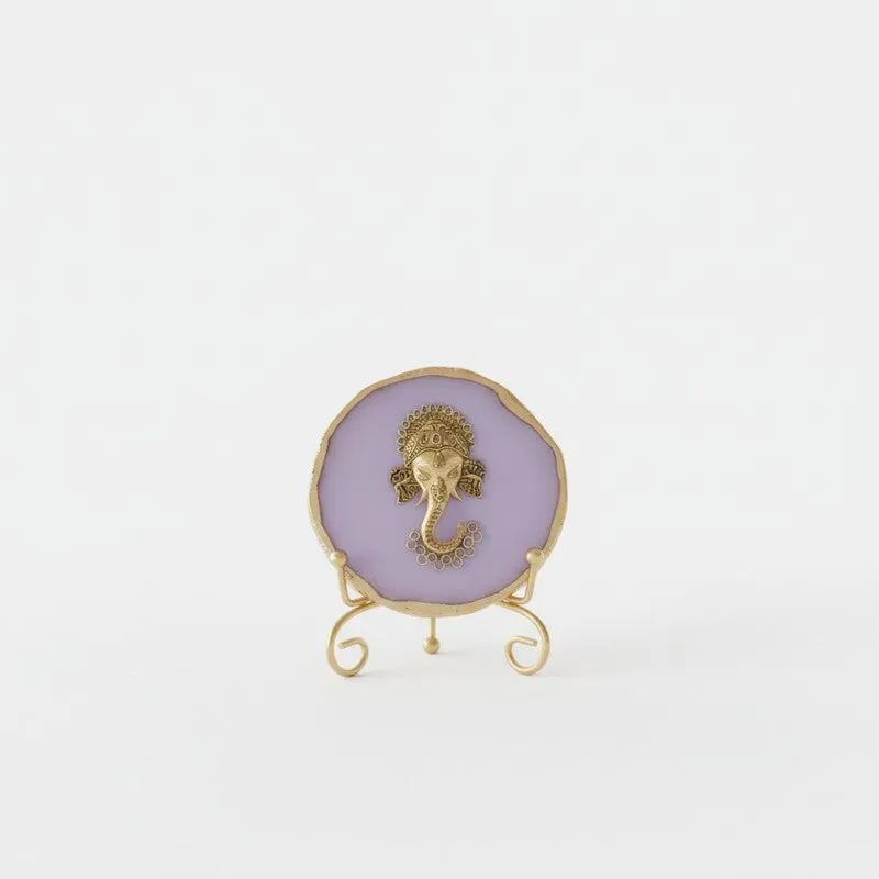 Ganesha Grace Agate Showpiece With Stand - Lilac media 3