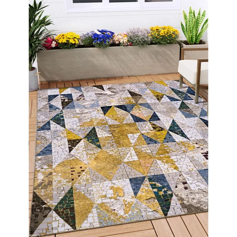 Katya Geometric Polyester Carpet - Yellow & Blue media 3