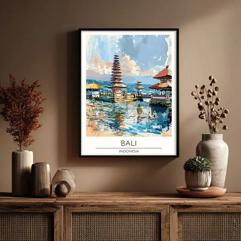 Vintage Bali Framed Canvas Wall Painting media 3