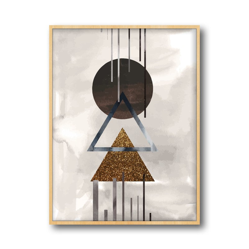 Abstract Alignments Archival Canvas Wall Art (Natural Brown Frame) - Set Of Three media 7