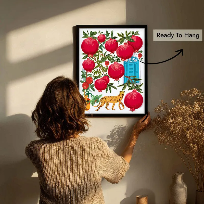 Garden Scene Canvas Wall Painting - Black Frame media 7