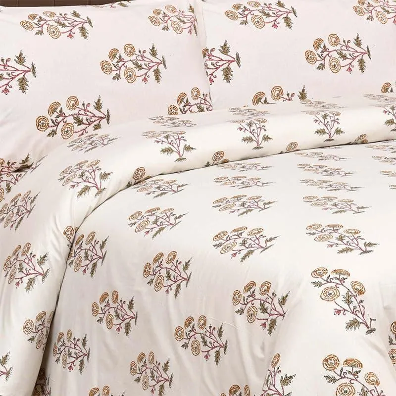 Tamiksha Printed Cotton Bedsheet (Yellow) - 160 TC media 3