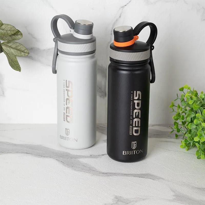 Macro Bliss Hot & Cold Thermos Water Bottle (Grey & Black, 750 mL Each) - Set Of Two media 1