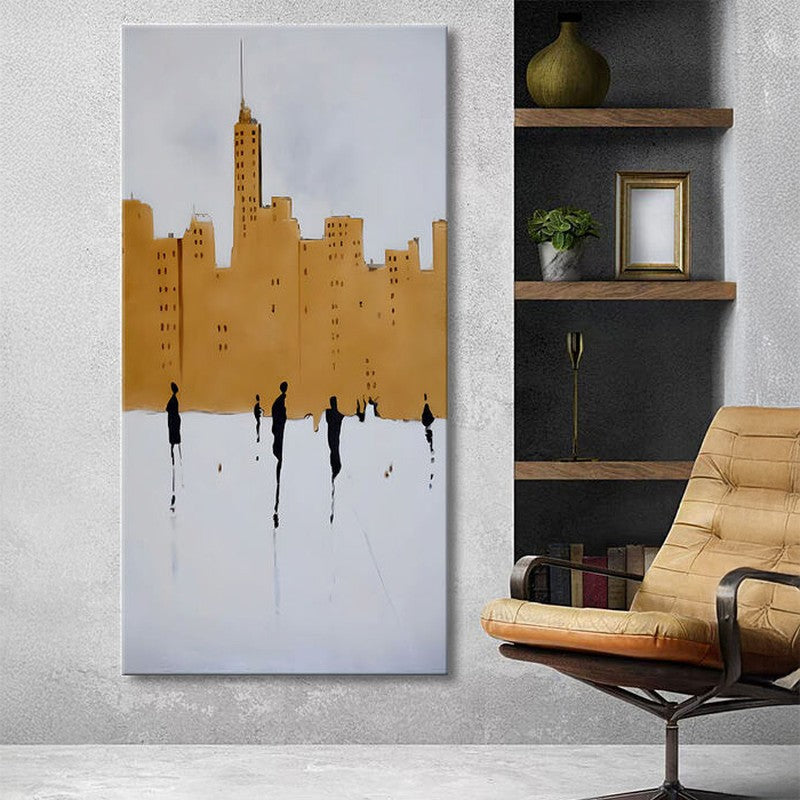 Modern Urban City Skyline Wall Painting