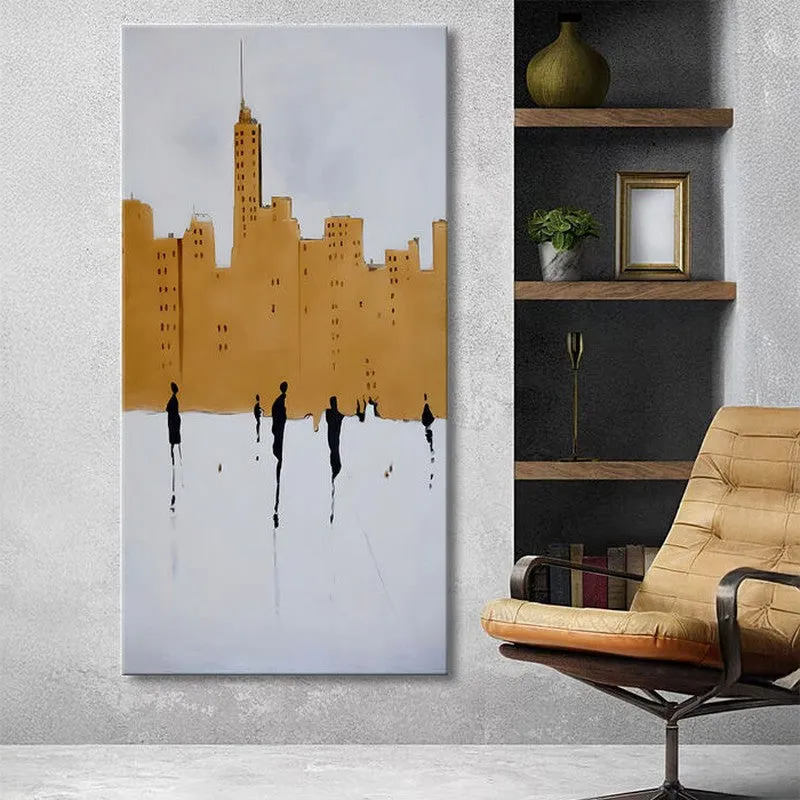 Modern Urban City Skyline Wall Painting media 1