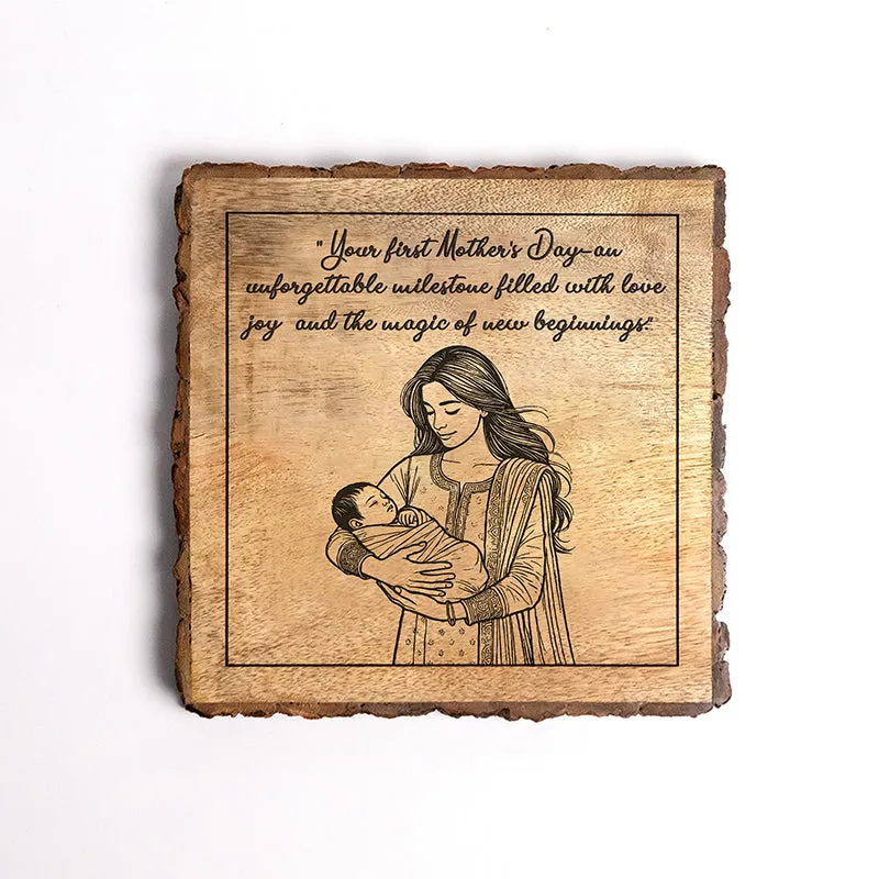 First Mother's Day Wood Showpiece - Square media 5