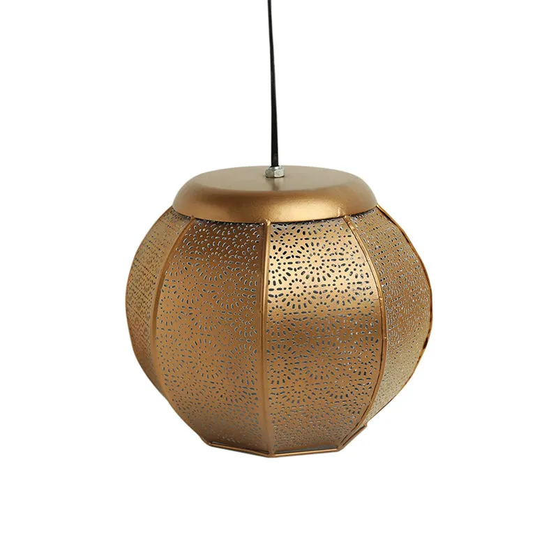 Moorish Halo Hand-Etched Iron Ceiling Lamp media 4