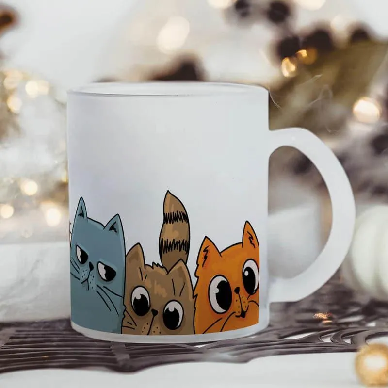 Feline Glass Coffee Mug (330 mL) - 5