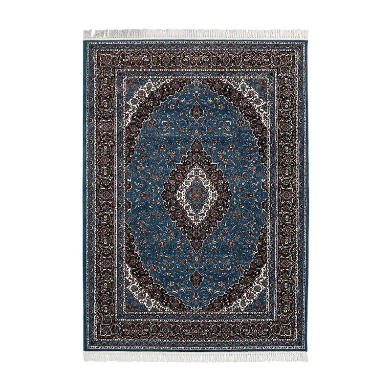 RitiRang Artificial Silk Carpet - Blue media 1