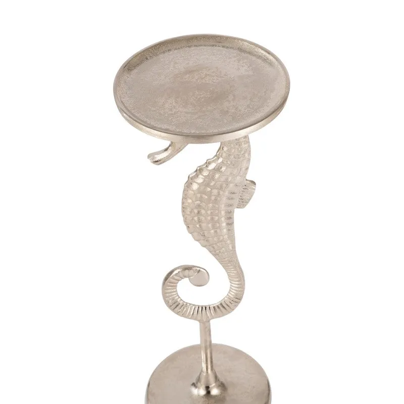 Seahorse Base Aluminum Side Table - Silver media 3