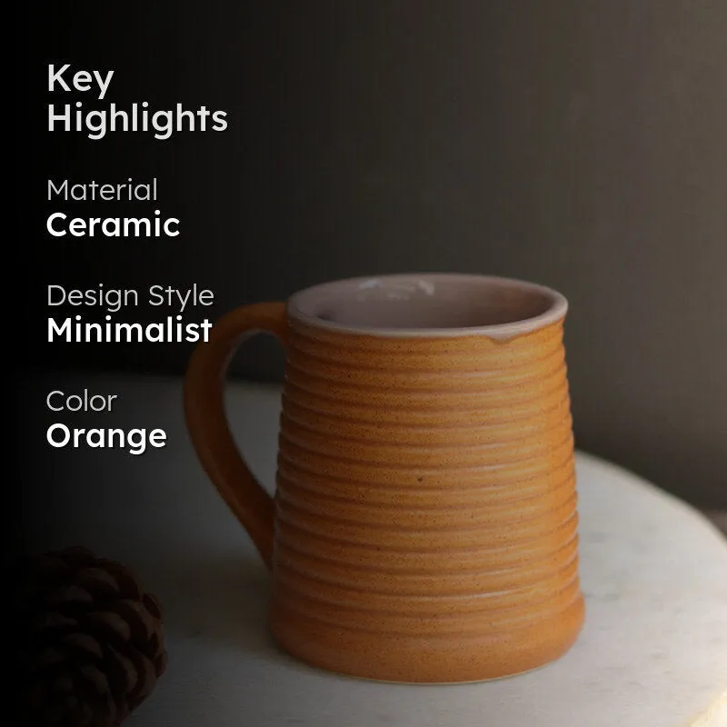 Venia Ceramic Tea Cup (220 mL Each/Rust) - Set of Two media 2