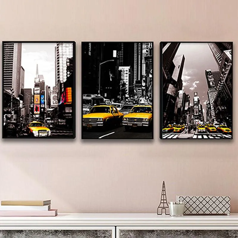 Skyscraper Wonder Wall Painting - Set Of Three media 1