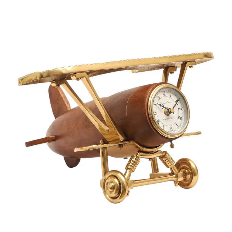 Aviation-Themed Table Clock Gold media 5