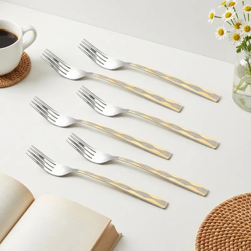 Tosca Stainless Steel Fork - Set of Six media 1