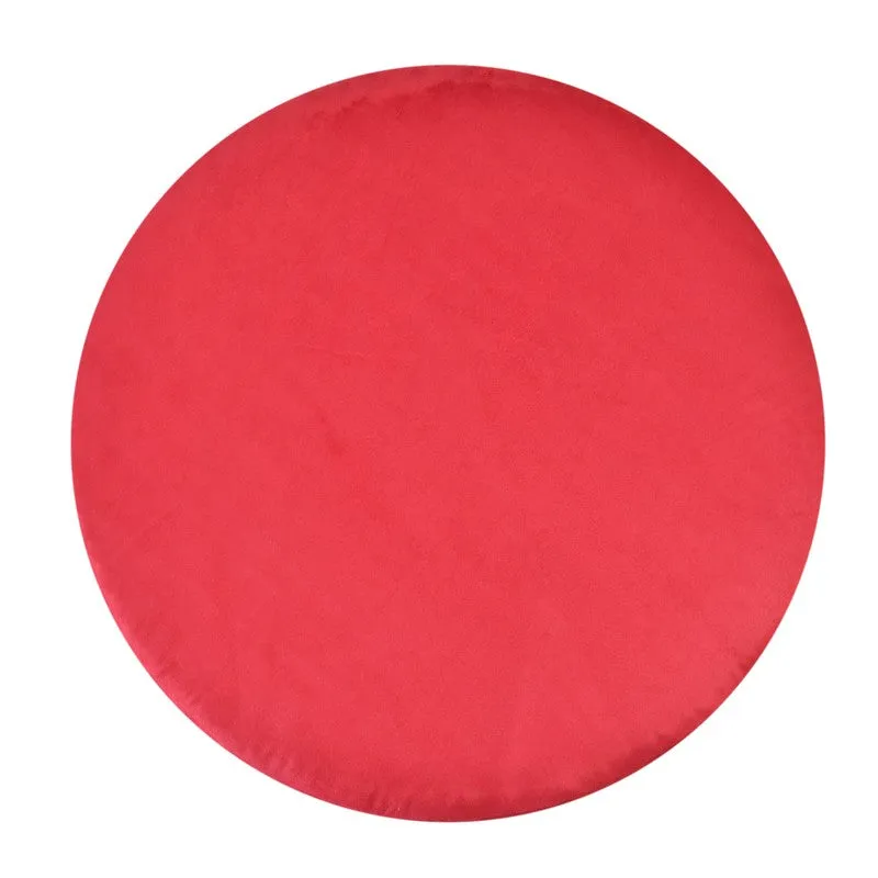 Classic Solid Velvet Ottoman - Red media 5
