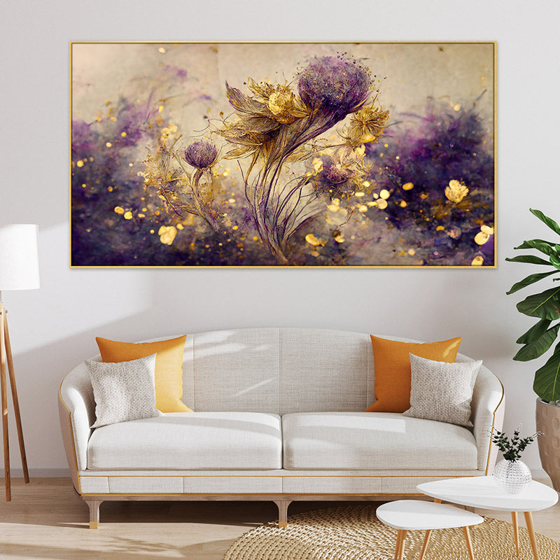 June Lavender Floral Wall Painting