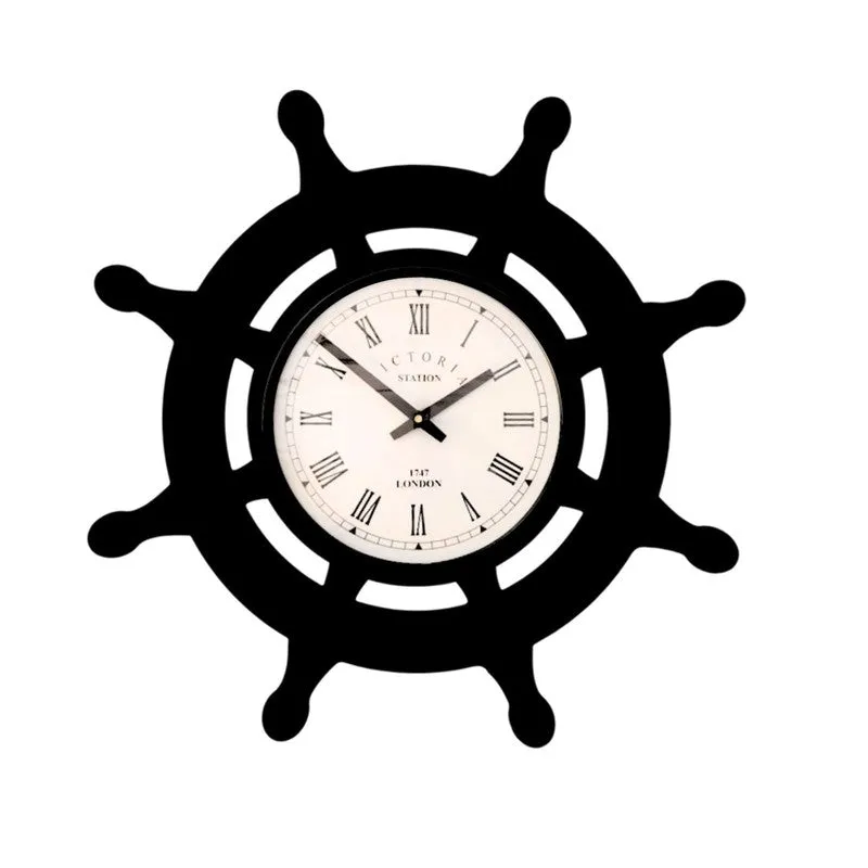 Sailor Steel Analog Wall Clock - Black media 4