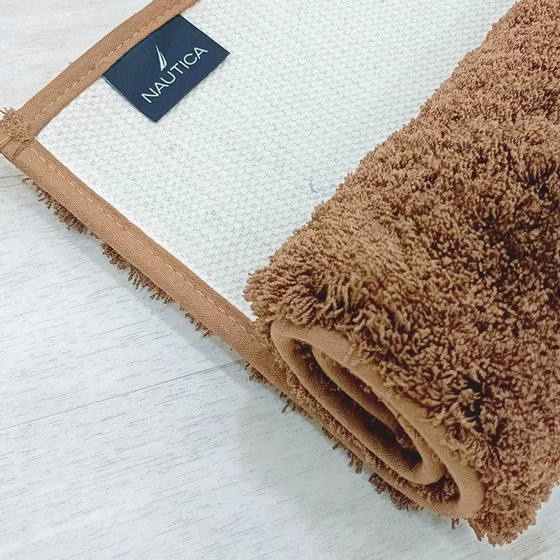 Nautica Cashmere Step Solid Anti-Skid Bath Mat (Tan) - Set Of Two media 4