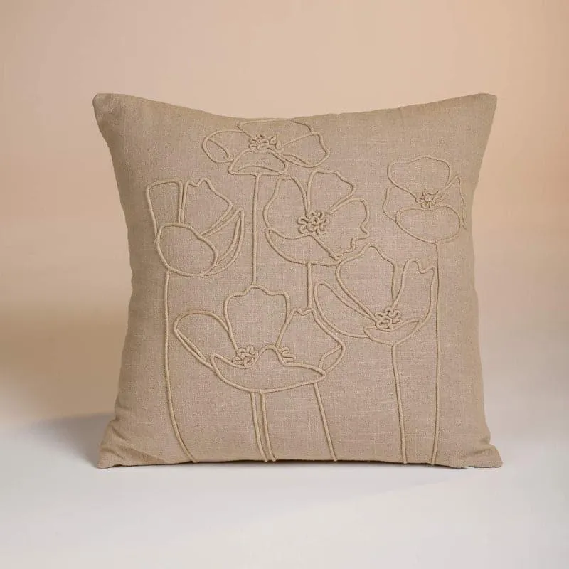 Flora Doodle Embroidered Cushion Cover media 2