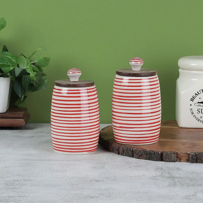 Tiare Curve Ceramic Jar (350 mL Each) - Set Of Two media 1