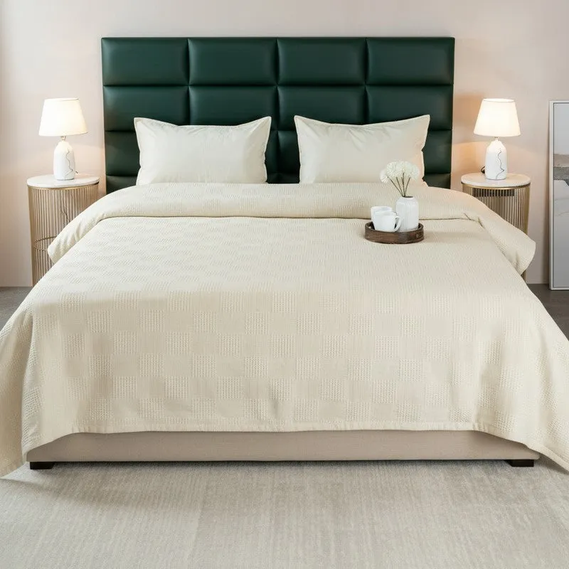 GridForm Cotton Bedsheet (Blue) - 300 TC media 1