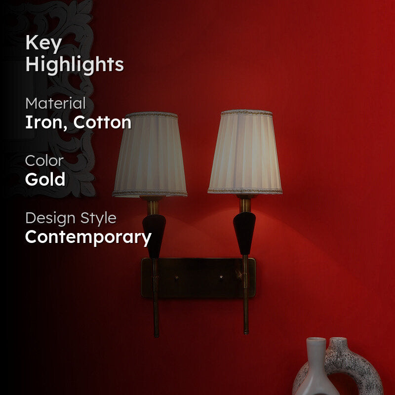 Linera Glow Cotton & Iron Wall Lamp media 2