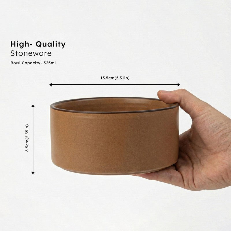 Whimsi Ceramic Soup Bowls (280 mL,Dark Brown) - Set Of Two media 7