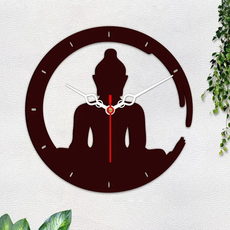 Serenity Buddha Wooden Wall Clock media 5