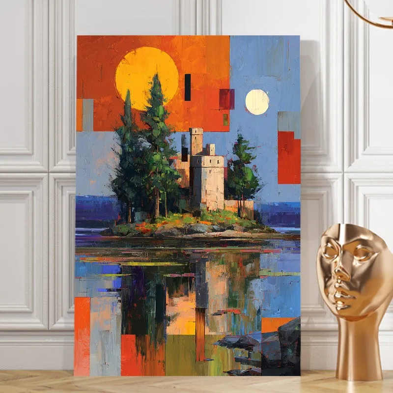 Sunset Island Castle Canvas Wall Art media 8