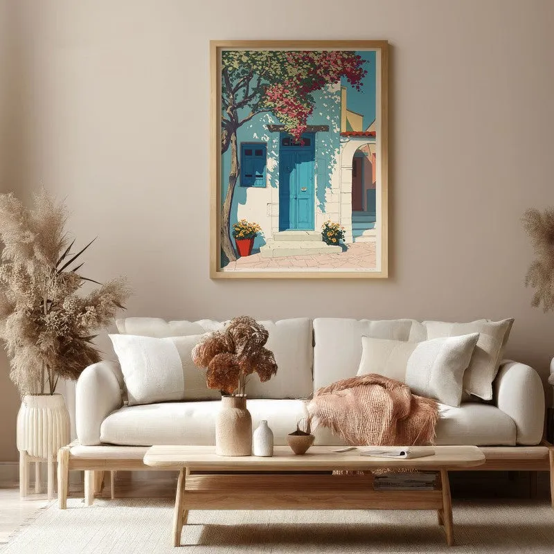 Azurelyn Canvas Wall Painting With Brown Frame media 4
