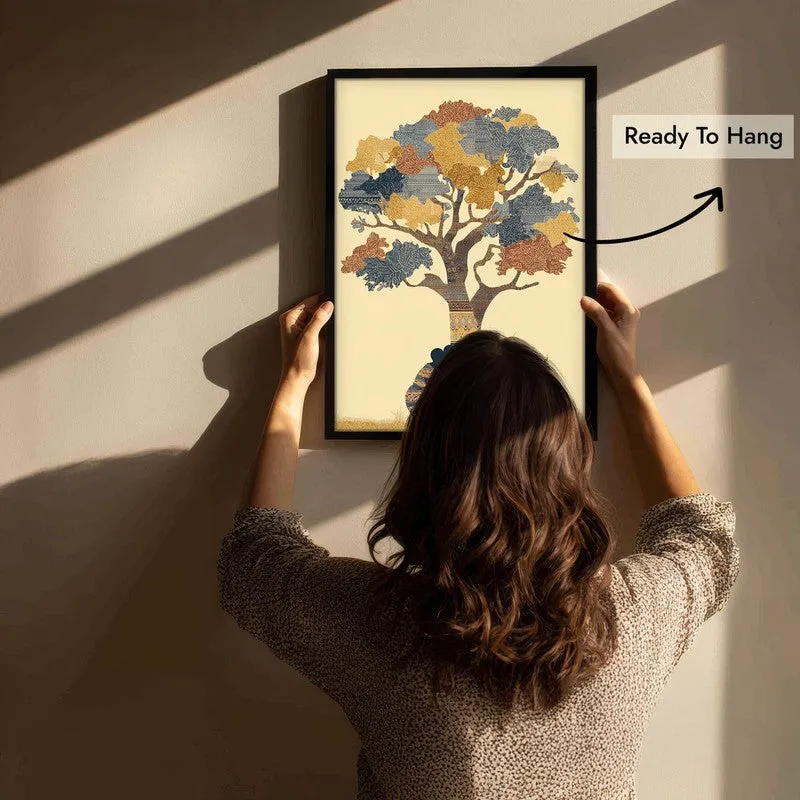 Kalpavriksha Canvas Wall Painting With Black Frame media 9