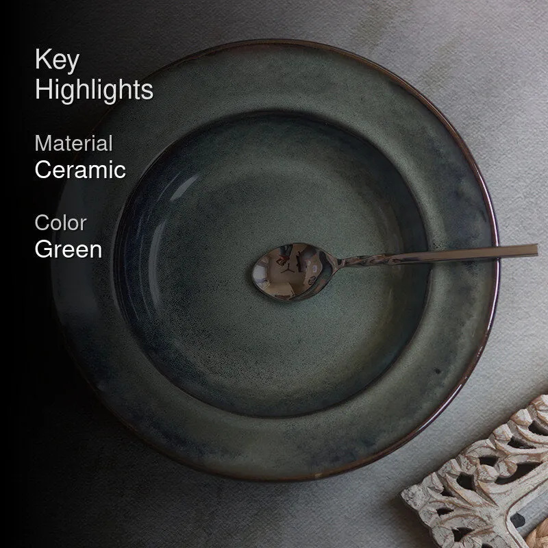 Eriga Ceramic Pasta Plate - Olive media 2
